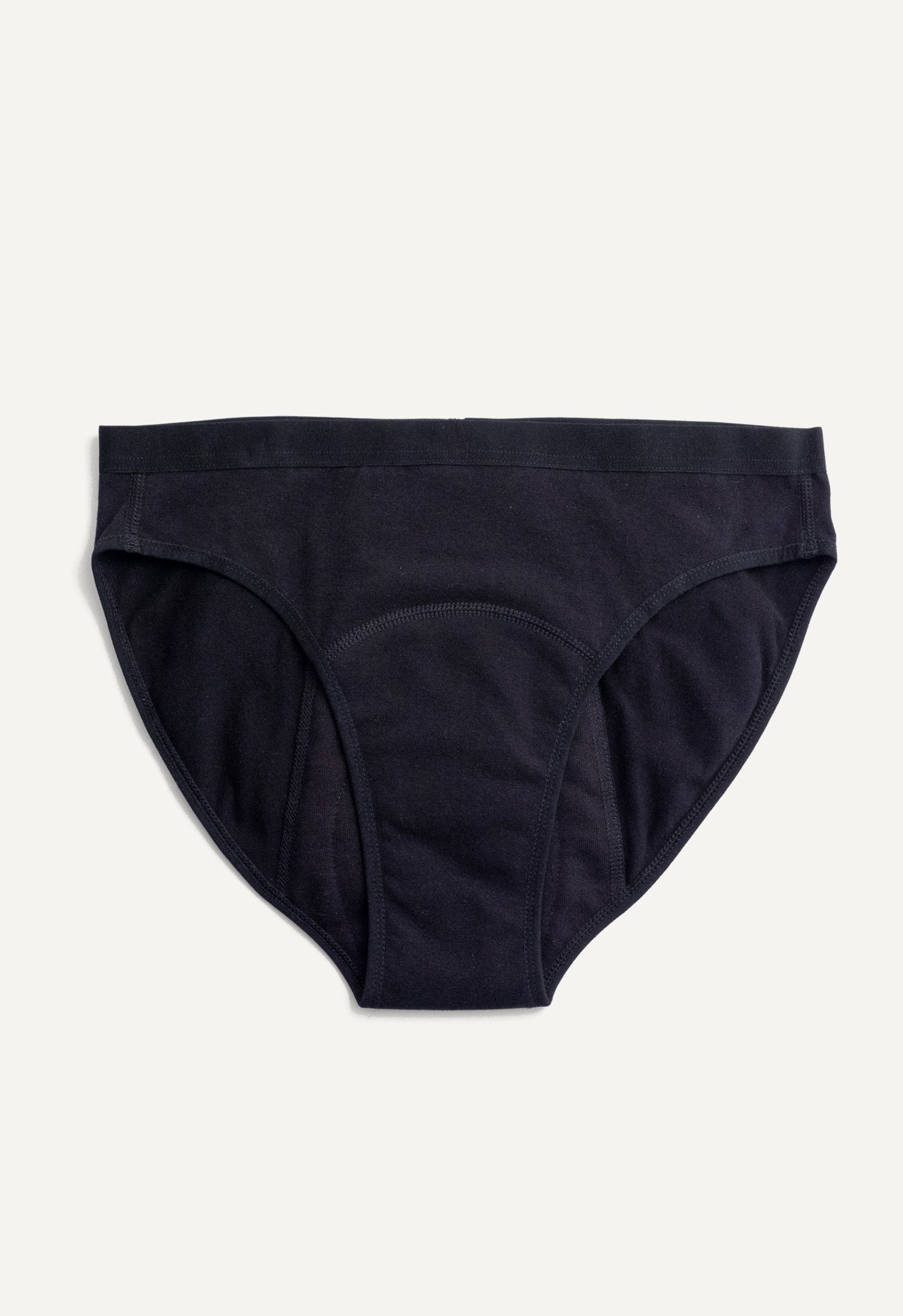 Culotte menstruelle bikini — flux abondant, noire