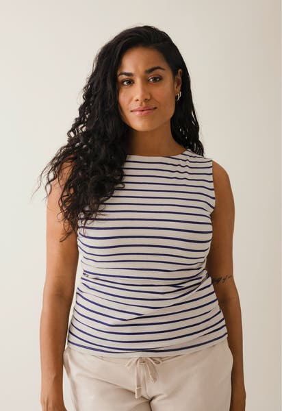 Top Simone sans manches - Avoine Cobalt