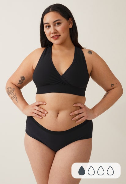 Culotte menstruelle - Hipster sans coutures - Flux ultra-léger - Noir
