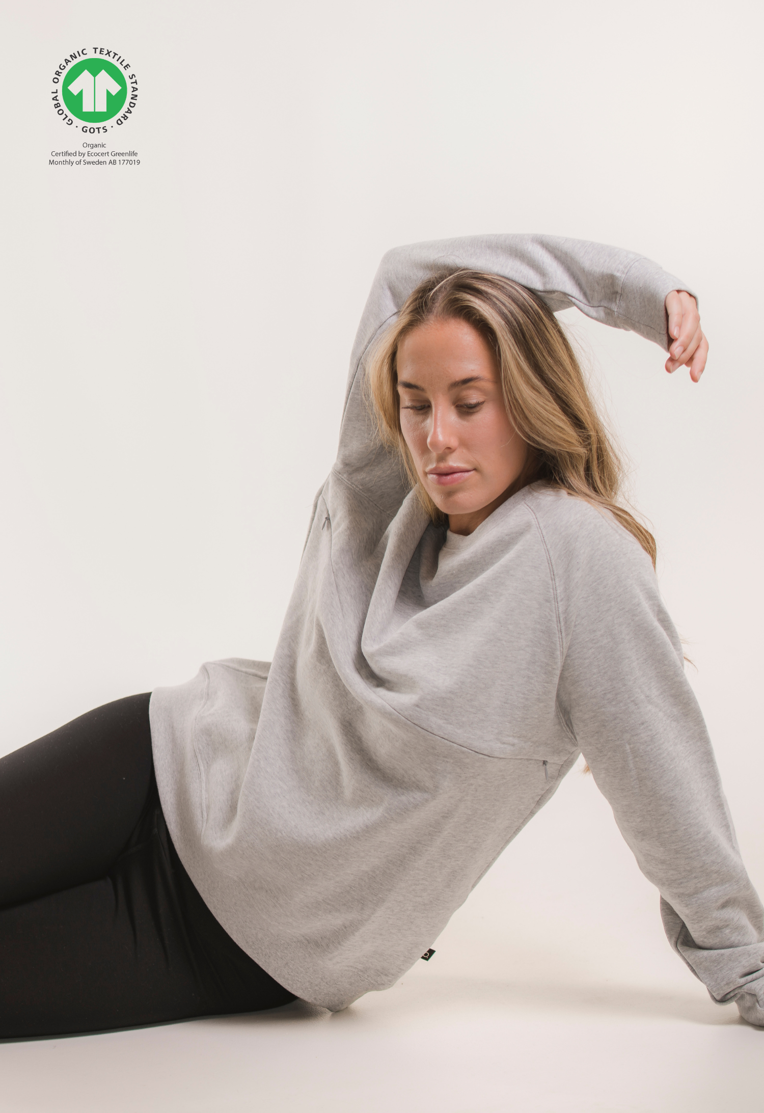 Sweat d'allaitement thermique - Gris chiné