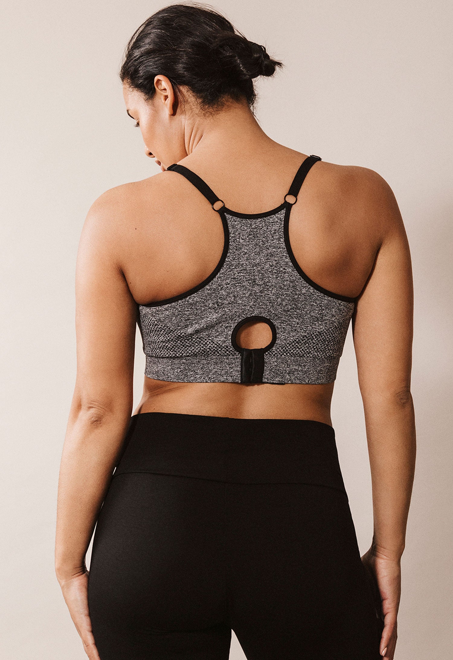 Brassière de sport d'allaitement sans coutures - Gris anthracite chiné