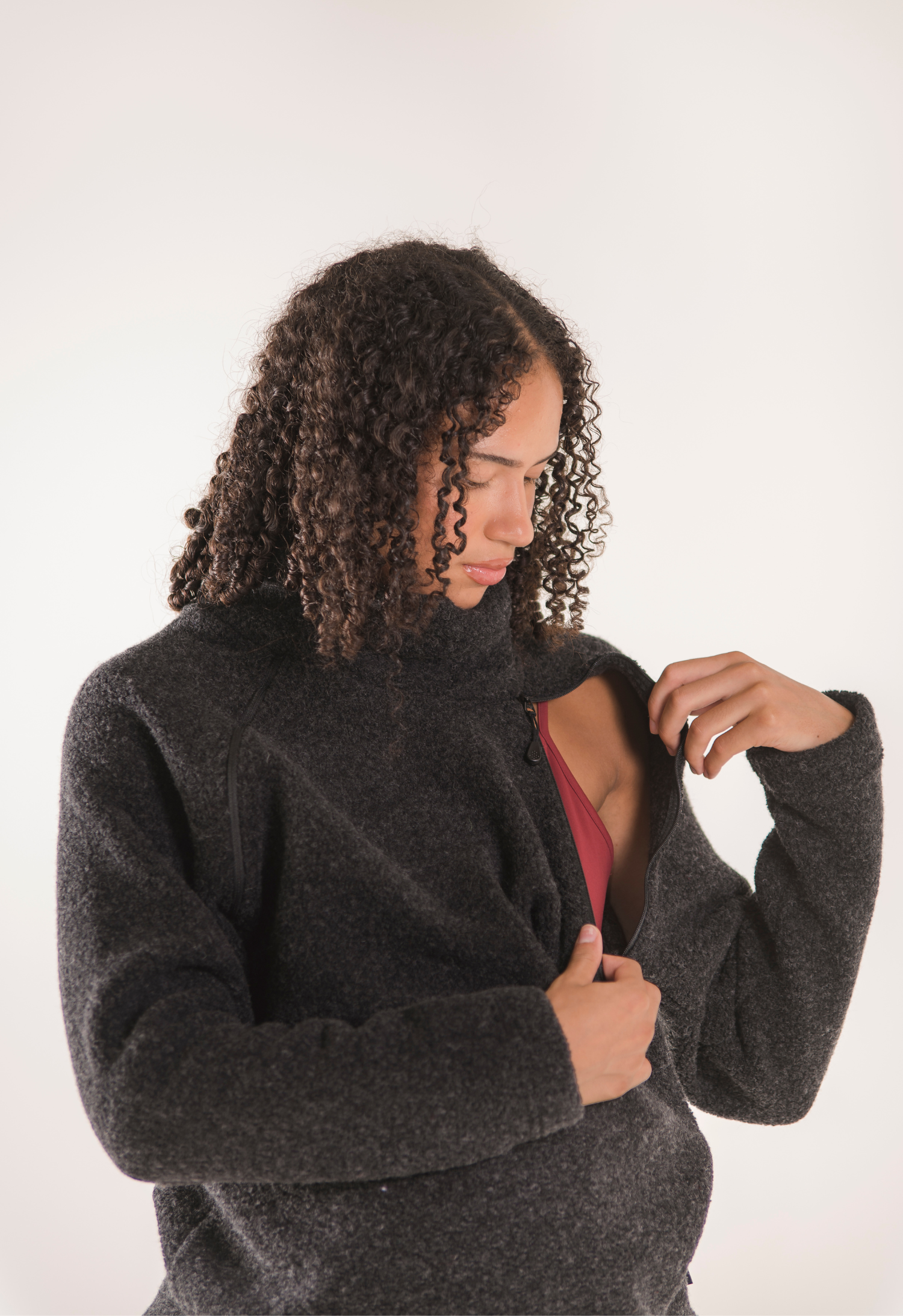 Pull polaire en laine - Noir