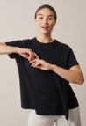 T-shirt de maternité avec ouverture d'allaitement - Noir - PRÉCOMMANDE — Expédition début février