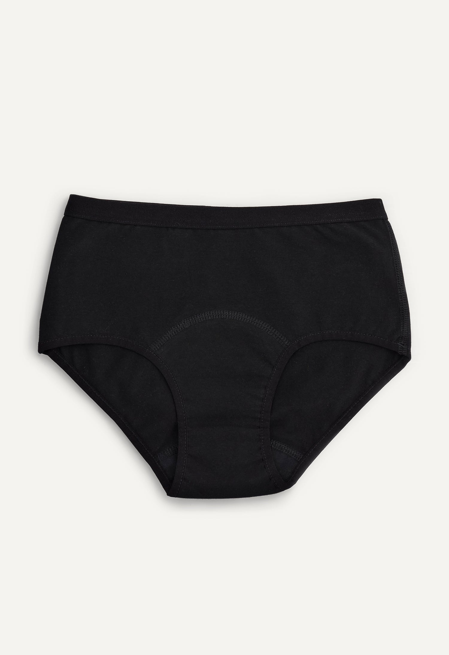 Culotte menstruelle hipster, flux léger, noir