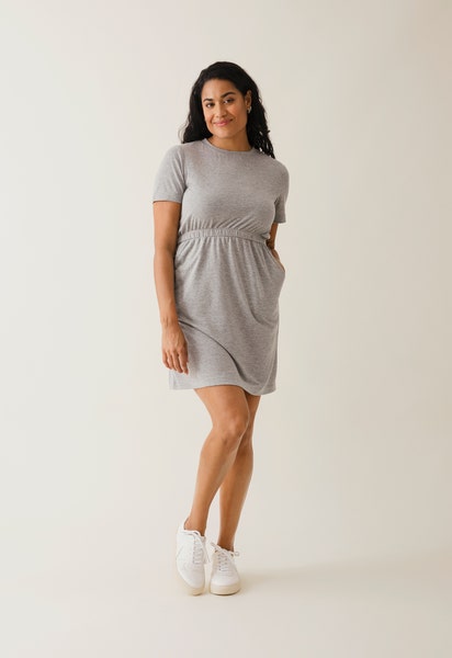 The Shirt Mini Dress - gris chiné