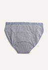 Culotte menstruelle bikini, flux moyen, gris