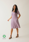 Robe d'allaitement évasée - manches courtes - Lavande