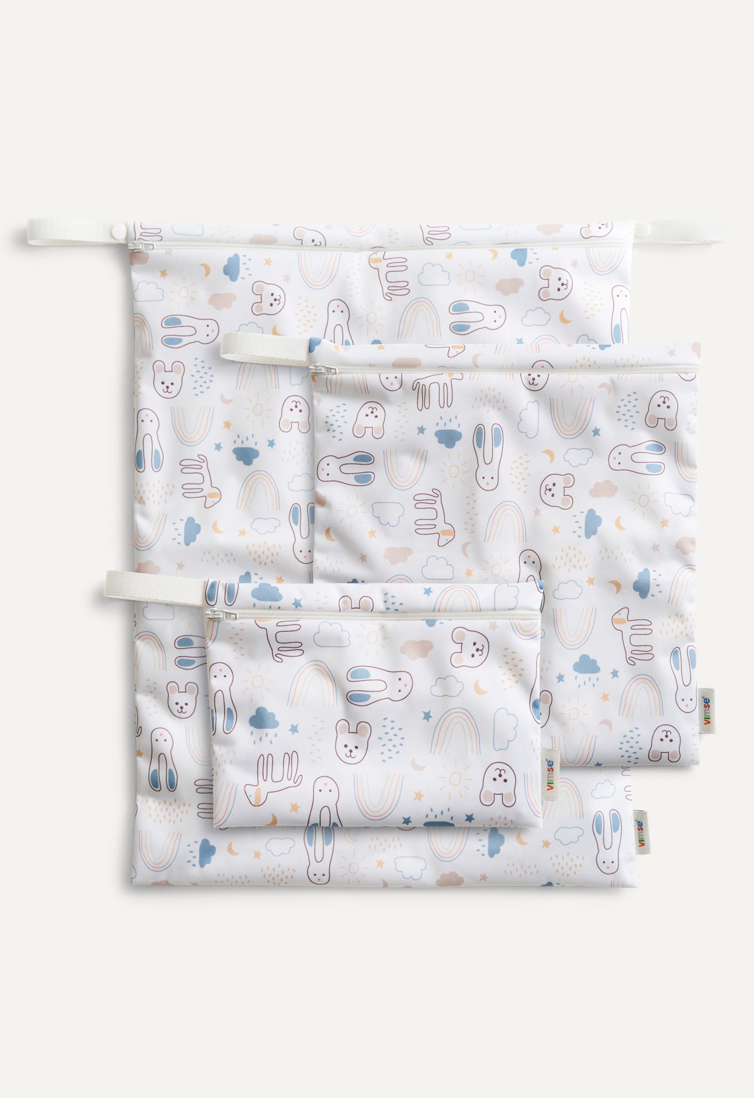 Sac étanche - motif nounours blanc