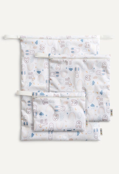 Sac étanche - motif nounours blanc