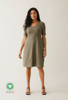 Robe d'allaitement cintrée manches courtes - kaki