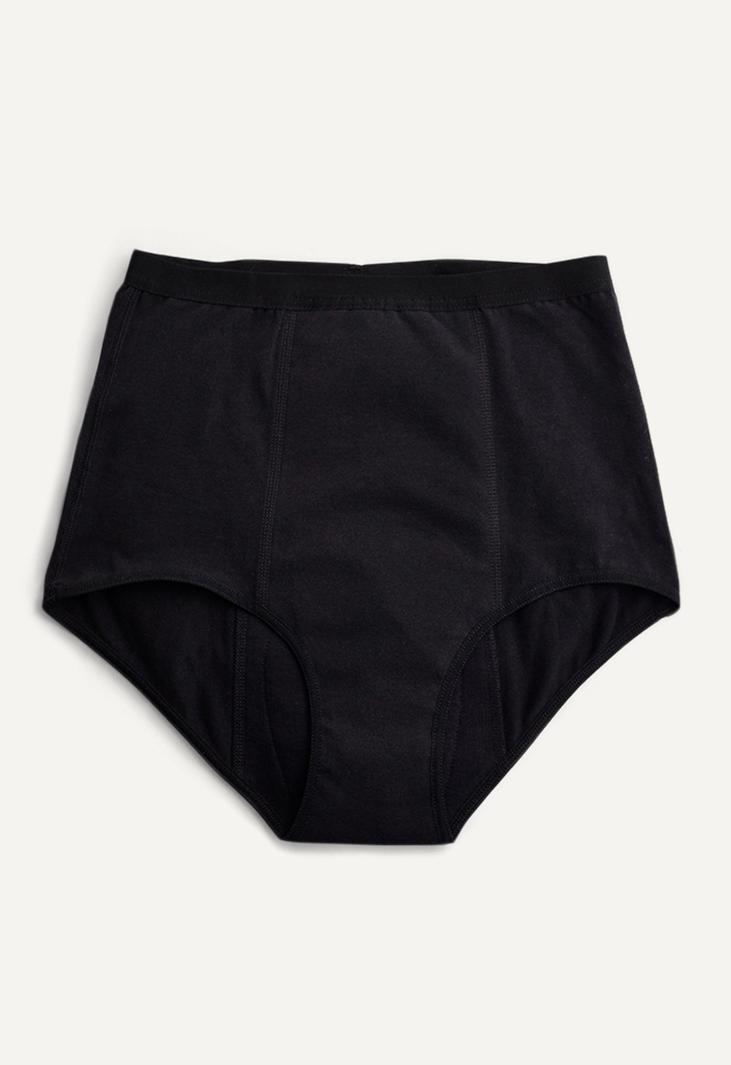 Culotte menstruelle taille haute, flux abondant, noir