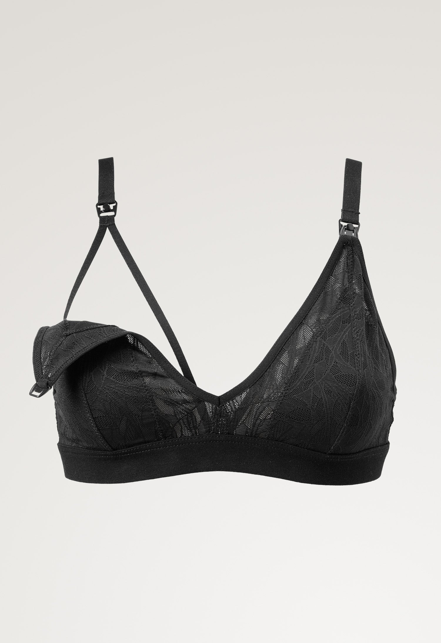 Soutien-gorge d'allaitement en dentelle - Noir